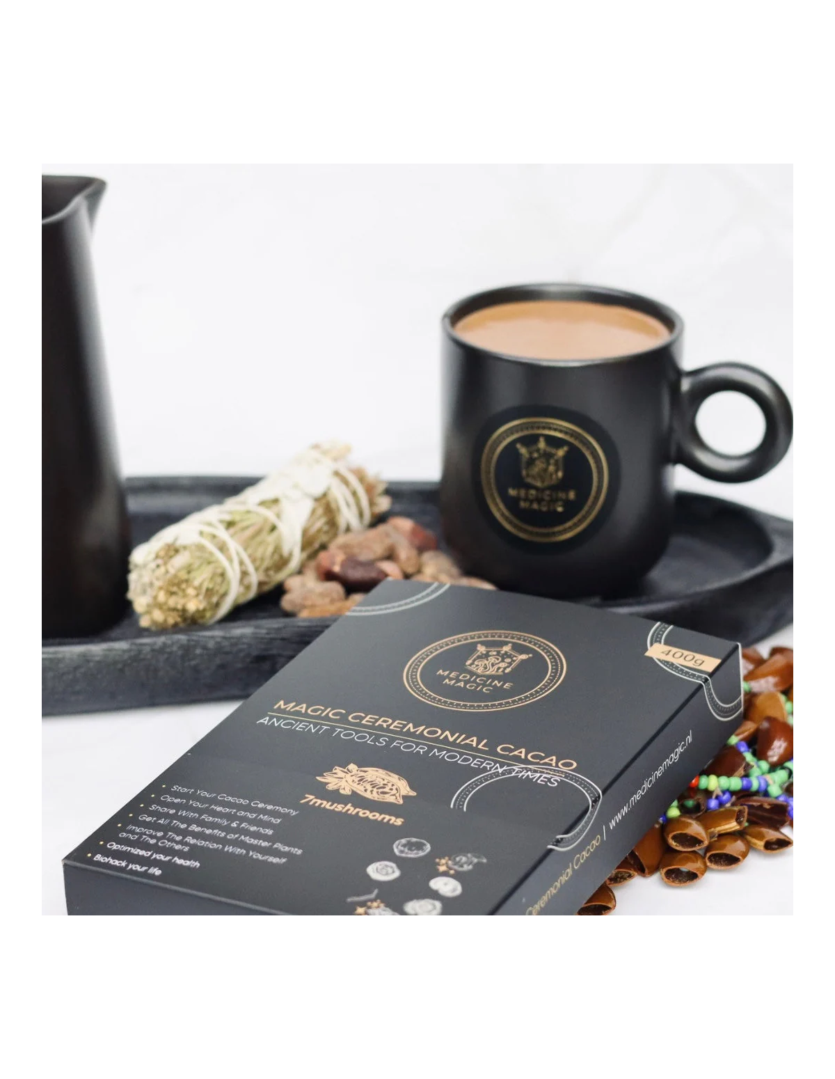 Medicine Magic Organic Ceremonial Cacao – 7 Mushrooms – From Colombia