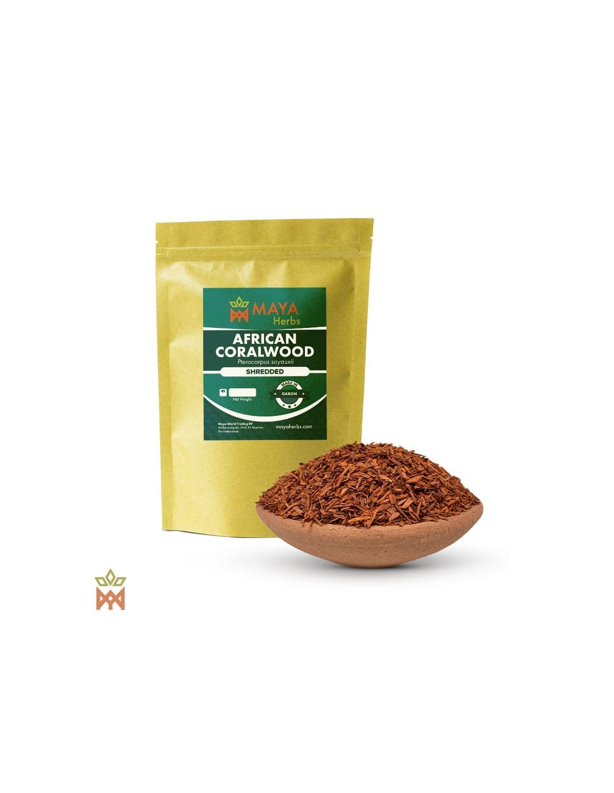 African Coralwood from Gabon - Shredded Wood, Pterocarpus soyauxii