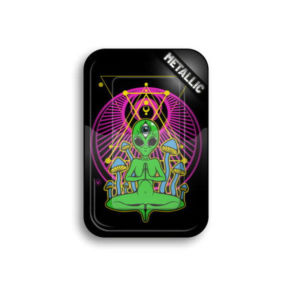 Metal Rolling Tray Trippy Alien (275mm x 175 mm)  - 1 Metal Rolling Tray Trippy Alien (275mm x 175 mm)  - 1