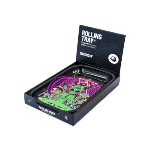Metal Rolling Tray Trippy Alien (275mm x 175 mm)  - 2