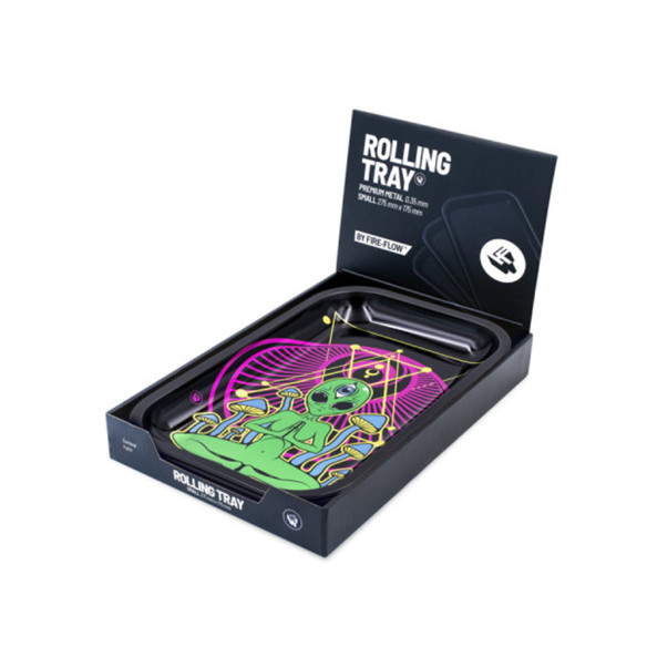 Metal Rolling Tray Trippy Alien (275mm x 175 mm)  - 2 Metal Rolling Tray Trippy Alien (275mm x 175 mm)  - 2