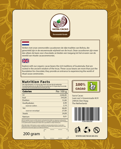Raw cacao beans bolivia ceremonial grade - 200 gram  - 2