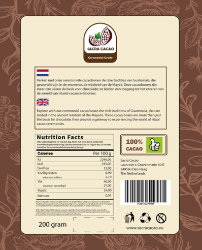 Raw cacao beans guatamala ceremonial grade - 200 gram  - 2