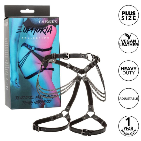 CALEXOTICS - EUPHORIA PLUS SIZE MULTI CHAIN THIGH HARNESS  - 4 CALEXOTICS - EUPHORIA PLUS SIZE MULTI CHAIN THIGH HARNESS  - 4