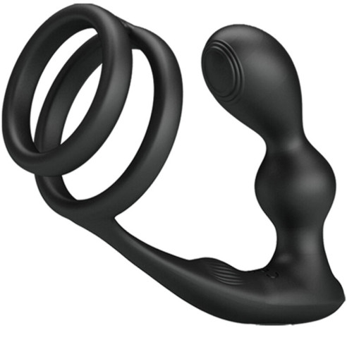 PRETTY LOVE - MARSHALL PENIS RING WITH VIBRATORY ANAL PLUG WITH REMOTE CONTROL  - 1