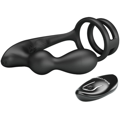 PRETTY LOVE - MARSHALL PENIS RING WITH VIBRATORY ANAL PLUG WITH REMOTE CONTROL  - 2