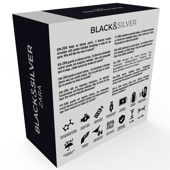 BLACK&SILVER - ZARA REMOTE CONTROL STIMULATOR WITH FREE PANTY  - 2 BLACK&SILVER - ZARA REMOTE CONTROL STIMULATOR WITH FREE PANTY  - 2