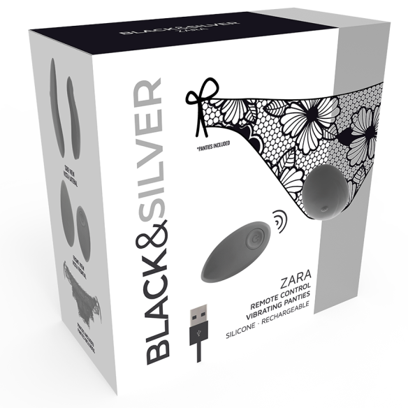 BLACK&SILVER - ZARA REMOTE CONTROL STIMULATOR WITH FREE PANTY  - 3 BLACK&SILVER - ZARA REMOTE CONTROL STIMULATOR WITH FREE PANTY  - 3
