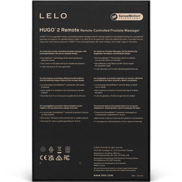 LELO - HUGO 2 PROSTATE MASSAGER REMOTE CONTROL  - 2 LELO - HUGO 2 PROSTATE MASSAGER REMOTE CONTROL  - 2