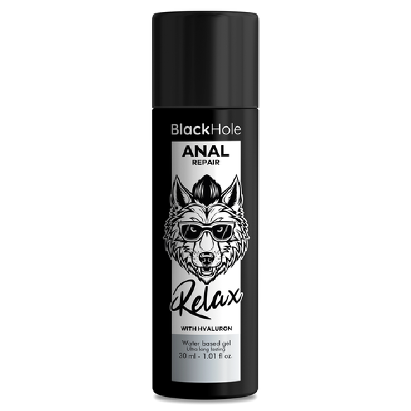 BLACK HOLE - ANAL REPAIR WATER BASED RELAX WITH HYALURON 30 ML  - 1 BLACK HOLE - ANAL REPAIR WATER BASED RELAX WITH HYALURON 30 ML  - 1