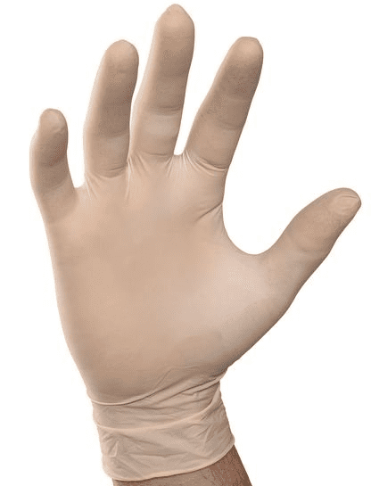 Non-powdered latex gloves