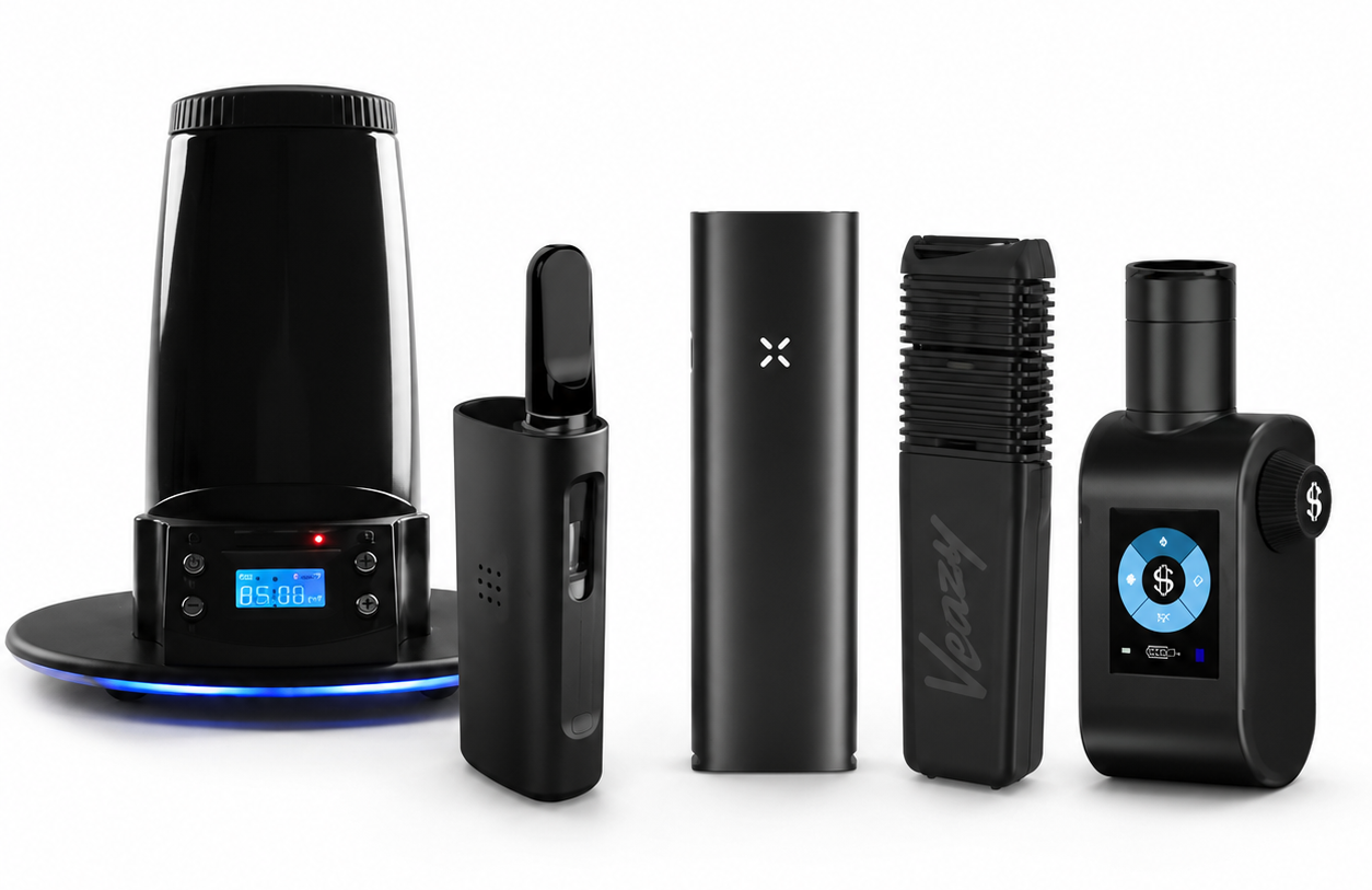 CBD vaporizer for dry herb, e-cigarettes and CBD e-liquids